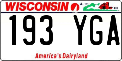 WI license plate 193YGA