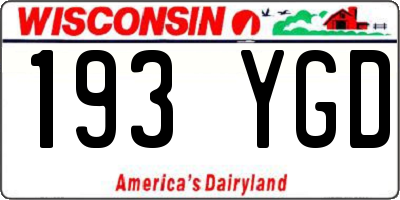 WI license plate 193YGD