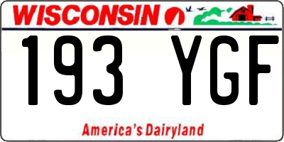 WI license plate 193YGF