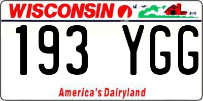 WI license plate 193YGG