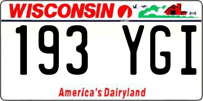 WI license plate 193YGI