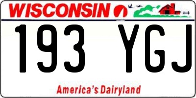 WI license plate 193YGJ