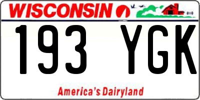 WI license plate 193YGK