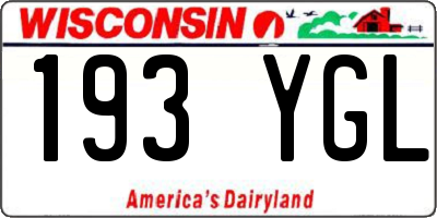 WI license plate 193YGL