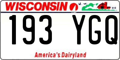 WI license plate 193YGQ
