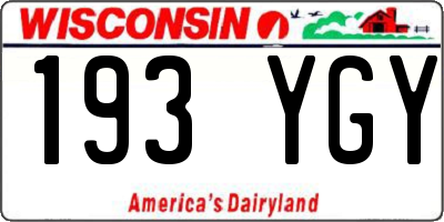 WI license plate 193YGY