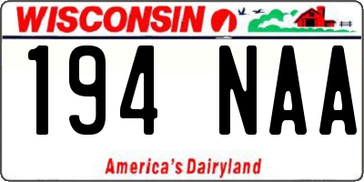 WI license plate 194NAA