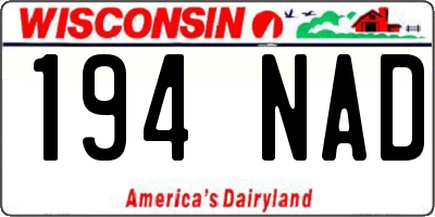 WI license plate 194NAD