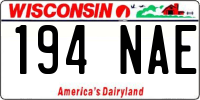 WI license plate 194NAE