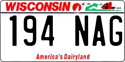 WI license plate 194NAG