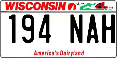 WI license plate 194NAH