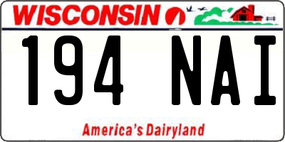 WI license plate 194NAI