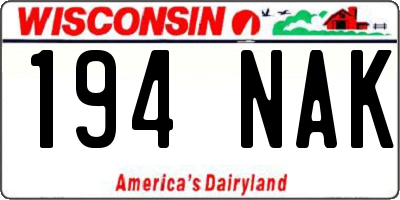 WI license plate 194NAK