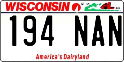 WI license plate 194NAN