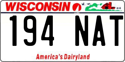 WI license plate 194NAT