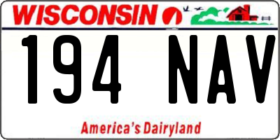 WI license plate 194NAV