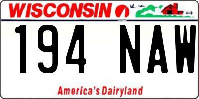 WI license plate 194NAW