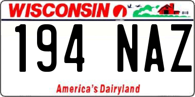 WI license plate 194NAZ