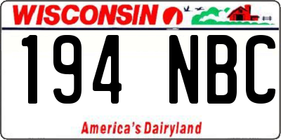 WI license plate 194NBC