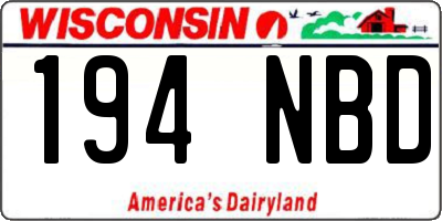 WI license plate 194NBD