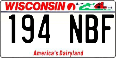 WI license plate 194NBF