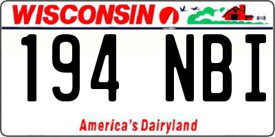 WI license plate 194NBI