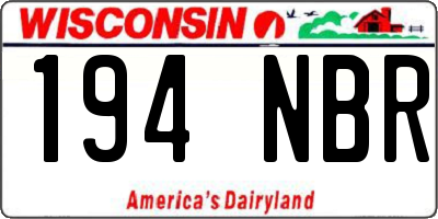 WI license plate 194NBR