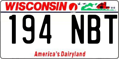 WI license plate 194NBT