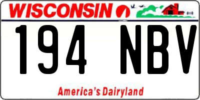 WI license plate 194NBV