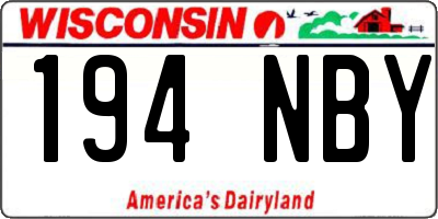 WI license plate 194NBY
