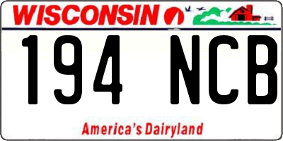 WI license plate 194NCB