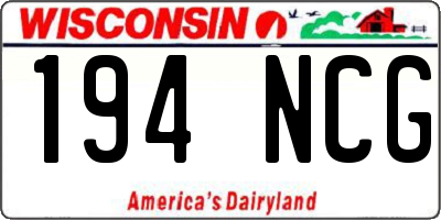 WI license plate 194NCG