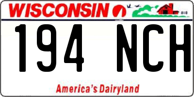 WI license plate 194NCH