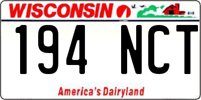 WI license plate 194NCT