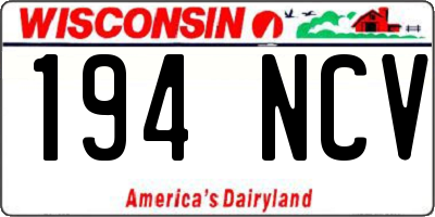 WI license plate 194NCV