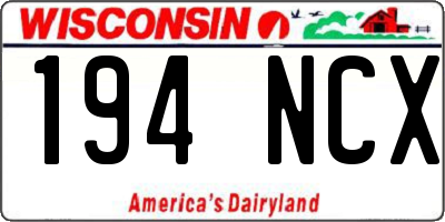 WI license plate 194NCX