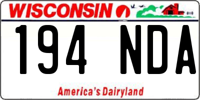 WI license plate 194NDA