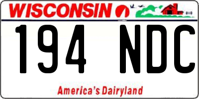 WI license plate 194NDC
