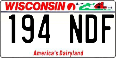 WI license plate 194NDF