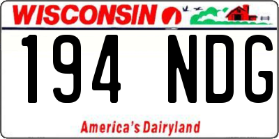 WI license plate 194NDG