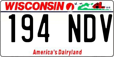 WI license plate 194NDV