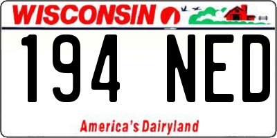 WI license plate 194NED