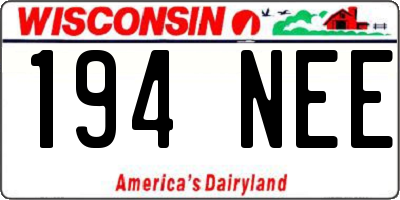 WI license plate 194NEE