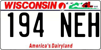 WI license plate 194NEH
