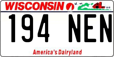 WI license plate 194NEN