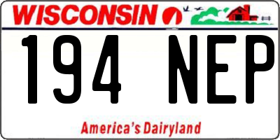 WI license plate 194NEP