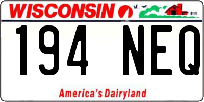 WI license plate 194NEQ