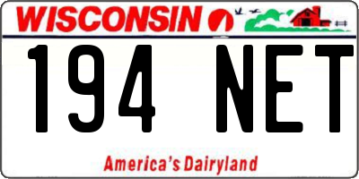 WI license plate 194NET