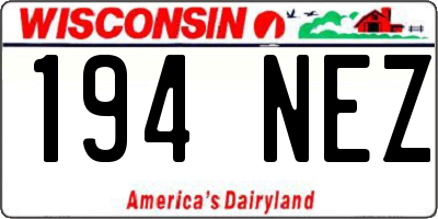 WI license plate 194NEZ