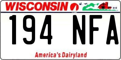 WI license plate 194NFA